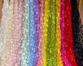 14 Colour 3D Butterfly Blossom Lace Fabric Flower Embroider Lace Gauze for Prom Dress Evening Gown Garment Sold By 1 Yard