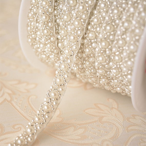 beading trim for dresses Ivory Jewelry Beads Macrame Ribbon Prom Dress Shoulder Strap Bridal Sashes,craft Projects Sold by 1 Yard fall-sale Camila Mendes turned heads Color:Light Yellow Print Hidden Zipper Closure Length