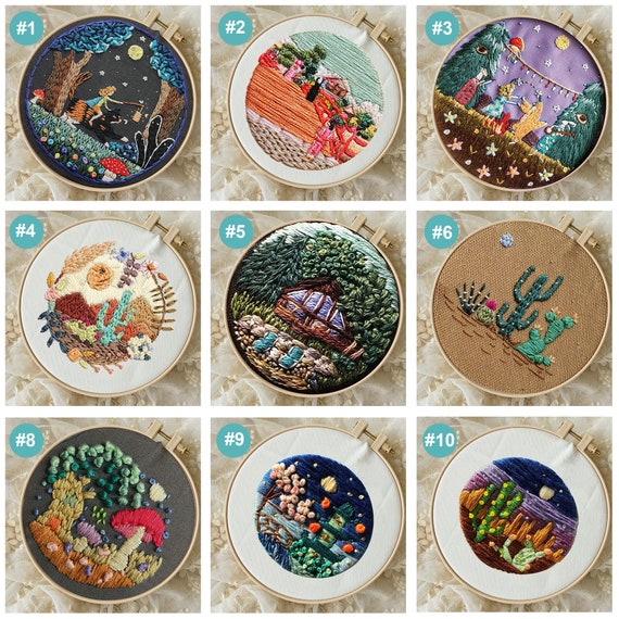 Full Set of Handmade Embroidery Starter Cross DIY Embroidery Etsy
