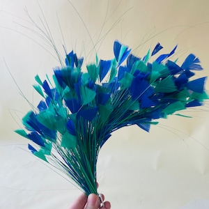 Dyed Twisted Feather Flower Mount Bouquet Millinery Feather Flower Faux flowers Handmade Goose Feathers for Hat Making Fascinator Decoration