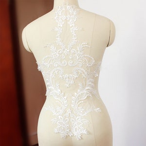 Lace Embroidery Motif, Floral Lace Motif Sewing Lace Applique Bridal lace Applique Patch Wedding Accessory Addition for Gown