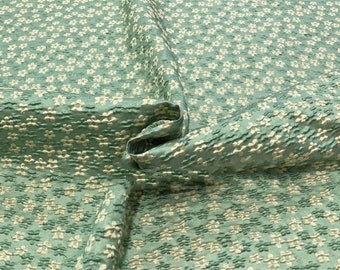 Green Daisy Floral Fabric Brocade Fabric Jacquard Emboss Jacquard Windbreaker Fabric Dress Making Fabric for Suit Costume Dress