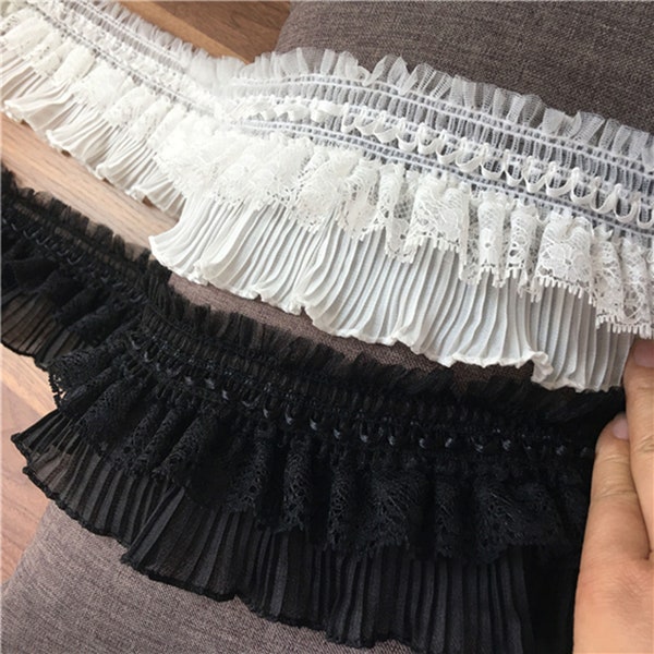 Exquisite Stretchy Lace Edge Lolita Princess Lace Court Skirts CuffS Party Costumes lace Trim by the yard DIY Craft Accessories