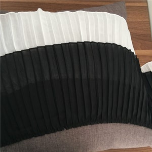 Chiffon Plissee Fransen Reine Farbe Chiffon Spitzenbesatz Nähzubehör für Kleid Saum, Shorts 6,7 Zoll Breite Verkauft lose Lagerware