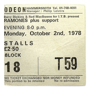 Vintage Ramones Konzertkarte Metall Magnet