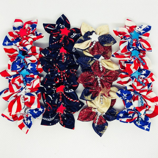 4th of July Dog Bows