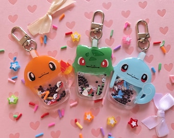Pokemon Boba Bubble Tea Kunstharz Shaker Schlüsselanhänger