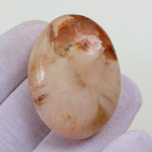 Top-Qualität Rosa Scolecit Palmstone, Natürlicher Rosa Scolecit Stein, Pfirsich Scolecit Stein, Kronenchakra, Angst Relief, Geschenk für Sie