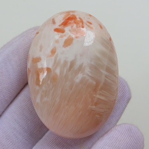 Top-Qualität Rosa Scolecit Palmstone, Natürlicher Rosa Scolecit Stein, Pfirsich Scolecit Stein, Kronenchakra, Angst Relief, Geschenk für Sie