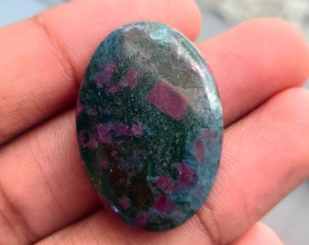 Top Quality Natural Ruby Kyanite Gemstone, Ruby Kyanite Cabochon, Handmade Ruby Kyanite Stone For Jewelry Dimensions-35x24x5mm Wt-7.5gm...