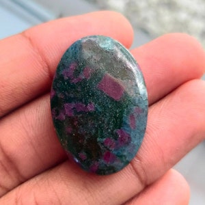 Top Quality Natural Ruby Kyanite Gemstone, Ruby Kyanite Cabochon, Handmade Ruby Kyanite Stone For Jewelry Dimensions-35x24x5mm Wt-7.5gm...