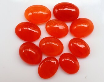 Lote de 10 cabujones de cornalina, cristal de cornalina, cornalina con forma de marquesa, cristal de cornalina para joyería, cornalina que transmite confianza emocional.