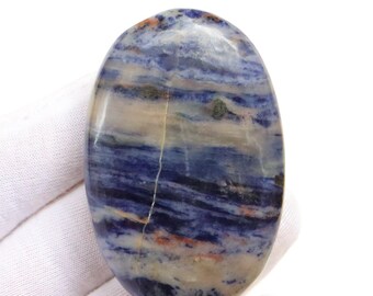 Sodalite Palm Stone, Natural Designer Sodalite Palm Stone, Pocket Crystal Meditation Palm, Throat andThird Eye Chakra Polished Blue Crystal