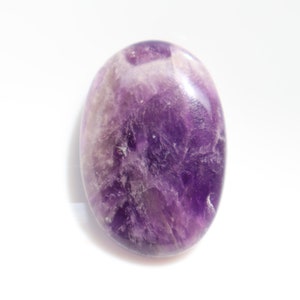 Una (1) piedra de preocupación de amatista para curación con cristales - Piedra de palma de bolsillo - Piedra de pulgar, Mini piedra de palma de amatista, Cristal de amatista, Amatista...