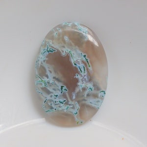 Witte mosagaat cabochon, natuurlijke witte mosagaat, mosagaat edelsteen, losse steen, edelsteen, losse steen mosagaat voor het maken van sieraden.