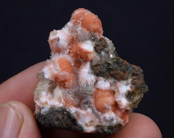 希少なオレンジのトムソナイトとメソライト、天然トムソナイト