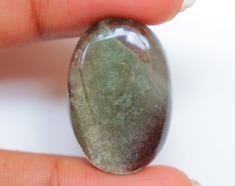 Rare!!! Lodolite Garden Quartz Cabochon, Chlorite Phantom Quartz, Natural Garden Quartz Cabochon, Loose Stone For Jewelry, Lodolite Cabochon