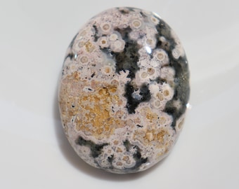 Amazing Ocean jasper palmstone rare orbicular jasper, Polished Orbicular Jasper. Natural Smooth Crystals, healing stone.