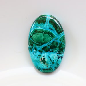 Natural Malachite Chrysocolla Cabochon, Gemstone Chrysocolla Malachite Cabochon, Loose Stone for Jewelry, Healing Stone, Green Crystal.