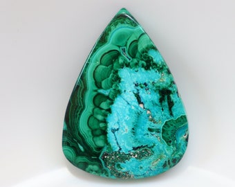 Natural Malachite Chrysocolla Cabochon, Gemstone Chrysocolla Malachite Cabochon, Loose Stone for Jewelry, Healing Stone, Green Crystal.