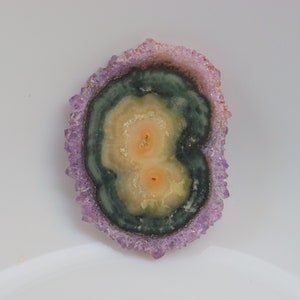 Amethyst Stalactite Slice - Stalactite Eye Slice, Amazing Amethyst Stalactite Specimen, Amethyst Stalactite Flower Gemstone,Stalactite Slice