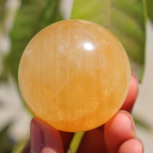 The Best!!! Honey Calcite Sphere Stone, Rainbow Calcite Sphere, Natural Golden Honey Calcite Crystal, Crystal Decor, Crystal Healing Stone