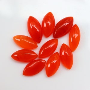 Carnelian 10pc Lot Cabochons, Carnelian Crystal, Marquise Shape Carnelian, Carnelian crystal for Jewelry, Carnelian Emotional confidence.