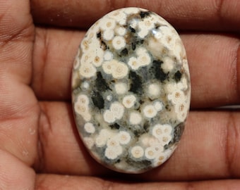 Amazing Ocean jasper palmstone rare orbicular jasper, Polished Orbicular Jasper. Natural Smooth Crystals, healing stone.