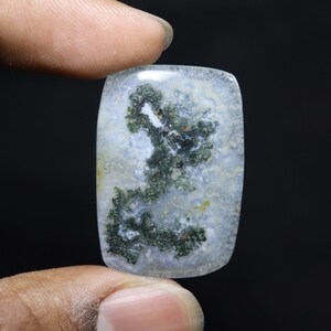 Z Character Moss Agate Cabochon, Stone for the people whose name starts with letter Z, Moss Agate, Moss Agate CabochOn, Green Moss Agate
