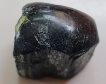 One Side Polished Black Tourmaline, Natural Black Tourmaline Hand Stone, Black Tourmaline Crystal Reverse negativity, Black Tourmaline Stone