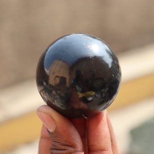 Black Tourmaline sphere Stone, Black Tourmaline Crystal, Black Tourmaline sphere, Protection Crystal, healing stone, Christmas Gift