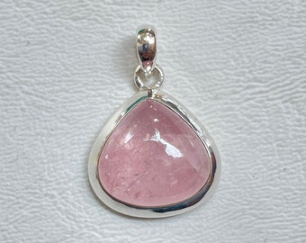 Rare Morganite Silver Pendant, 925 Sterling Silver Pendant, Natural Morganite Pendant Jewelry, Anniversary Gift, Handmade Pendant