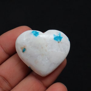 Unique Cavansite on Mordenite Heartstone, Natural Cavansite Stone, Beautiful CavansiteCrystal, Throat-Third-Eye Chakra, Cavansite from India