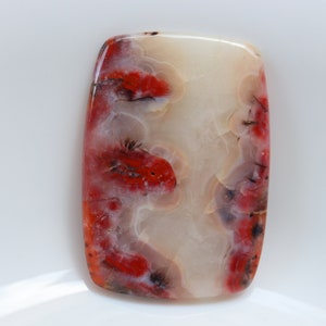 Cabochon marocain en agate, grande taille, cabochon de créateur, belles lignes de fortification blanches et translucides, pierre de poche, pierre non fixée.