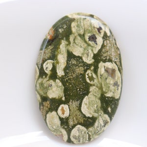 Cabochon de rhyolite de forêt tropicale, cristaux de jaspe de forêt tropicale de guérison, pierres de rhyolite de guérison, pierre de poche, pierre non fixée, pierre précieuse.