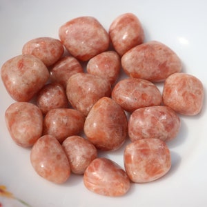 5/8” - 1&quot; A+ grade sunstone  sunstone tumbled stone - tumbled sunstone - healing crystal - sunstone crystal  positive energy crystal chakra