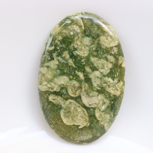 Cabochon de rhyolite de forêt tropicale, cristaux de jaspe de forêt tropicale de guérison, pierres de rhyolite de guérison, pierre de poche, pierre non fixée, pierre précieuse.
