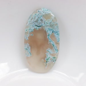 Weißer Moosachat Cabochon, natürlicher weißer Moosachat, Moosachat Edelstein, loser Stein, Edelstein, Moosachat loser Stein für die Herstellung von Schmuck.