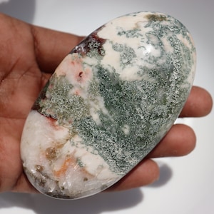 Unique Peach Green Stillbite Palm Stone, The Stone With Lots Of Healing Properties New Peach Stilbite with Chatoyant Crystal, Easter day