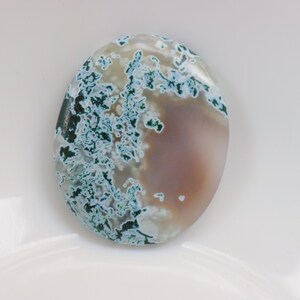 Witte mosagaat cabochon, natuurlijke witte mosagaat, mosagaat edelsteen, losse steen, edelsteen, losse steen mosagaat voor het maken van sieraden.