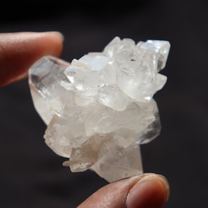 Natural White Apophyllite Cluster, Clear Apophyllite Crystal, Cubic White Apophyllite Specimen, Raw Apophyllite Crystal, Light Crystal