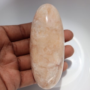 Peach Stilbite Shiva Lingam, The Stone With Lots Of Healing Properties New Peach Stilbite with Chatoyant Crystal, Stillbite Lingam.