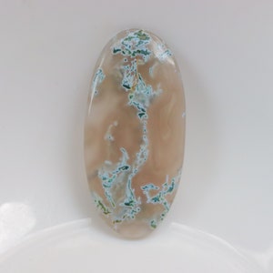 Witte mosagaat cabochon, natuurlijke witte mosagaat, mosagaat edelsteen, losse steen, edelsteen, losse steen mosagaat voor het maken van sieraden.