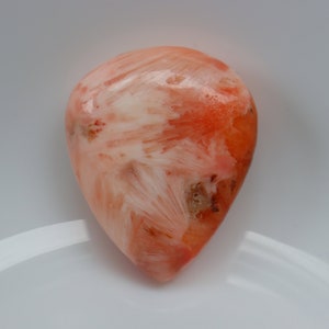Schöner rosa Scolecit Tropfen, rosa Scolecit Palmstein, rosa Scolecit Schmuck, Taschenstein, natürlicher rosa Scolecit Palmstein, Herz.
