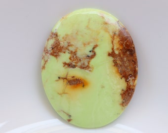 Cabochon chrysoprase citron, cristal de guérison, cristal d'auto-compassion, sphère de guérison chakra du coeur, pierre précieuse, cabochon vert, décoration d'intérieur