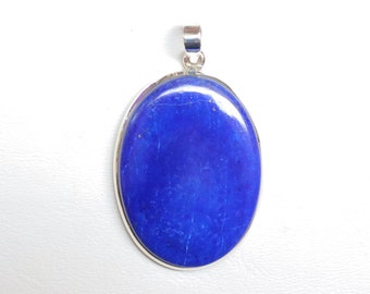 High Quality Lapis Lazuli Silver Pendant, 925 Sterling Silver Pendant, Natural Lapis Pendant Jewelry, Anniversary Gift, Handmade Pendant