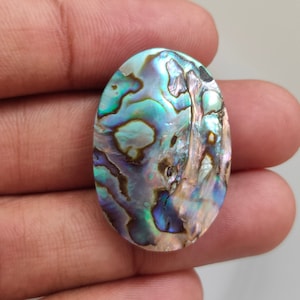 Lindo cabochão de concha de abalone, pedra preciosa solta, paua natural, concha de abalone, concha de abalone para fabricação de joias, dimensões: 33x23x6 mm, peso: 6,9 g...