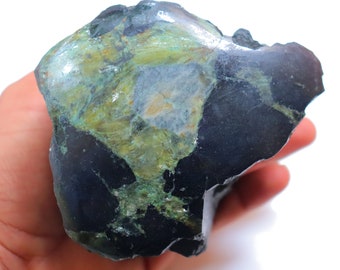 One Side Polished Black Tourmaline, Natural Black Tourmaline Hand Stone, Black Tourmaline Crystal Reverse negativity, Black Tourmaline Stone