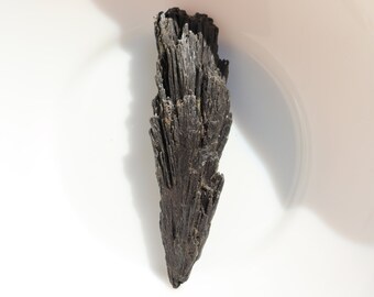 Black Kyanite Specimen raw, Black kyanite with calcite crystal, Natural Raw Black Kyanite Mineral, Raw Kyanite , Chakra, healing stone