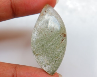 Rare!!! Lodolite Garden Quartz Cabochon, Chlorite Phantom Quartz, Natural Garden Quartz Cabochon, Loose Stone For Jewelry, Lodolite Cabochon